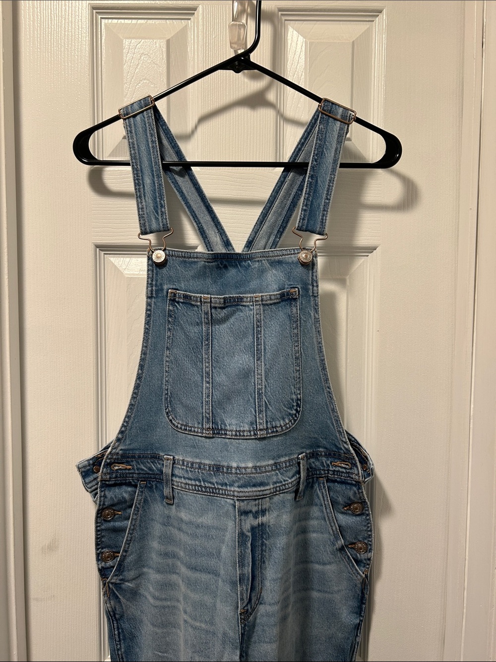 American Eagle Outfitters Light Blue Denim Overalls